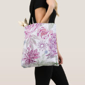 Patroon met roze bloemen tote bag (Dichtbij)