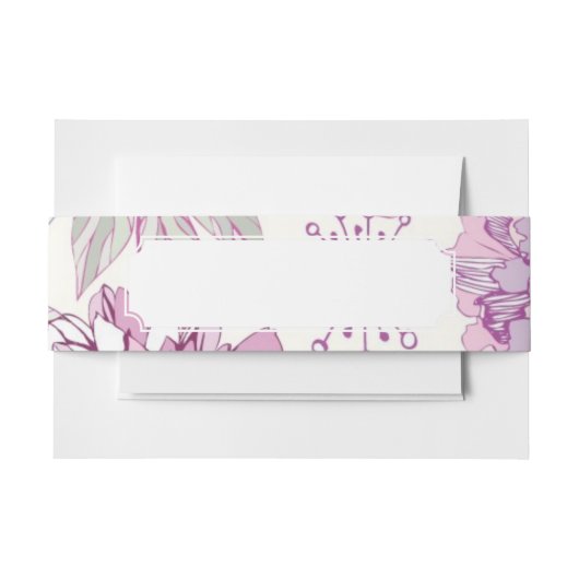 Patroon met roze bloemen uitnodigingen wikkel (Voorkant Voorbeeld)