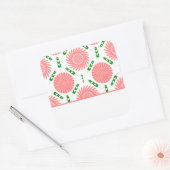 patroon met roze bloemen vierkante sticker (Envelop)