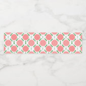 patroon met roze bloemen waterfles etiket (Enkel label)