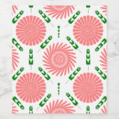 patroon met roze bloemen wijn etiket (Enkel label)