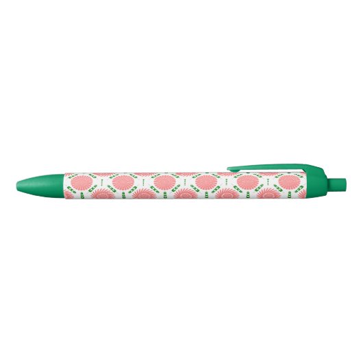 patroon met roze bloemen zwarte inkt pen (Bovenkant)