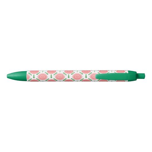patroon met roze bloemen zwarte inkt pen (Achterkant)