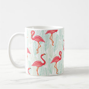 Patroon met roze flamingornamenten op een achtergr koffiemok
