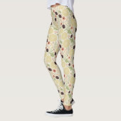 Patroon met roze groene bloemen leggings (Links)