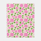 Patroon met roze hortensia's en groene bladeren fleece deken (Voorkant)