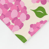 Patroon met roze hortensia's en groene bladeren fleece deken (Hoek)