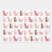 Patroon met roze kattenbroodjes inpakpapier vel (Voorkant 3)