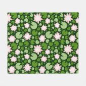 Patroon met roze lotussen en groene leliepads fleece deken (Voorkant (Horizontaal))