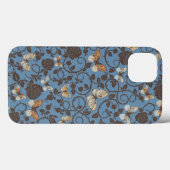 patroon met rozen en vlinder Case-Mate iPhone case (Achterkant (horizontaal))