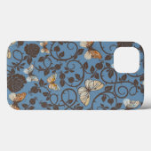 patroon met rozen en vlinder Case-Mate iPhone case (Achterkant (horizontaal))
