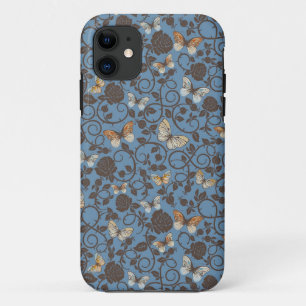 patroon met rozen en vlinder Case-Mate iPhone case