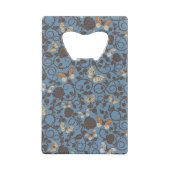 patroon met rozen en vlinder creditkaart flessenopener (Achterkant)