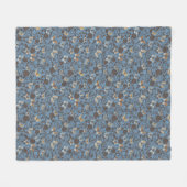 patroon met rozen en vlinder fleece deken (Voorkant (Horizontaal))