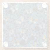 patroon met rozen en vlinder glazen onderzetter (Achterkant)