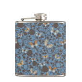 patroon met rozen en vlinder heupfles (Voorkant)