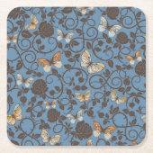 patroon met rozen en vlinder kartonnen onderzetters (Voorkant)