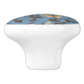 patroon met rozen en vlinder keramische knop (Zijkant)