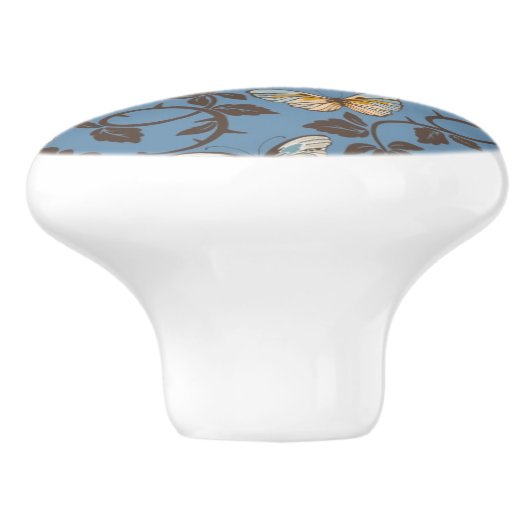 patroon met rozen en vlinder keramische knop (Zijkant)