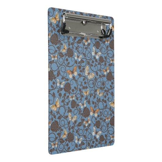 patroon met rozen en vlinder mini klembord (Schuin)