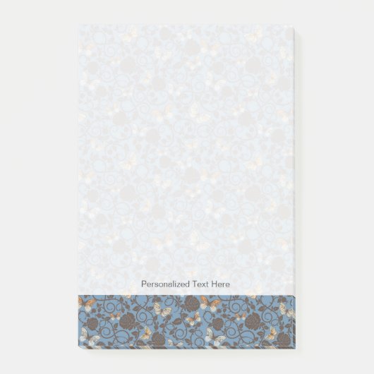 patroon met rozen en vlinder post-it® notes (Voorkant)