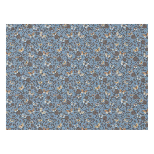 patroon met rozen en vlinder tafelkleed (Voorkant (Horizontaal))