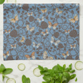 patroon met rozen en vlinder theedoek (Gevouwen)