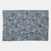 patroon met rozen en vlinder theedoek (Horizontaal)