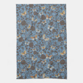 patroon met rozen en vlinder theedoek (Verticaal)