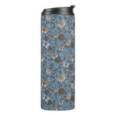 patroon met rozen en vlinder thermosbeker (Gedraaid links)