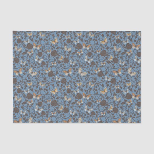 patroon met rozen en vlinder tissuepapier (Voorkant)