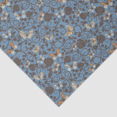 patroon met rozen en vlinder tissuepapier (Detail)