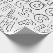 patroon met schattig alfabet cadeaupapier (Hoek)
