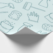 patroon met schattig reinigingsgereedschap cadeaupapier (Hoek)