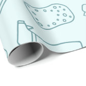 patroon met schattig reinigingsgereedschap cadeaupapier (Rol Hoek)