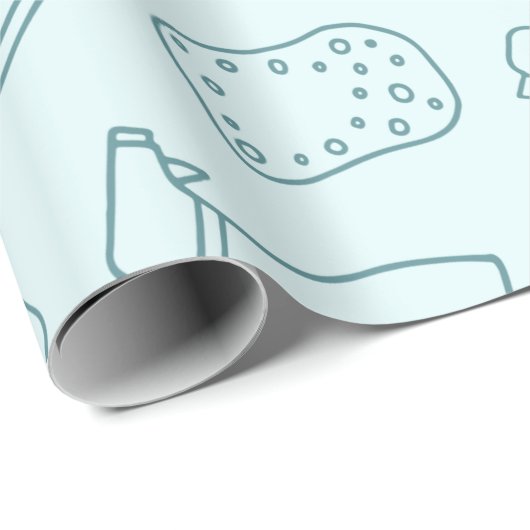 patroon met schattig reinigingsgereedschap cadeaupapier (Rol Hoek)