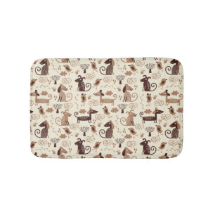 patroon met schattige honden badmat