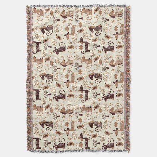 patroon met schattige honden deken (Voorkant Verticaal)
