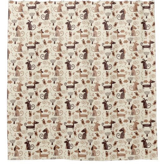 patroon met schattige honden douchegordijn (Voorkant)