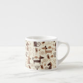 patroon met schattige honden espresso kop (Rechts)