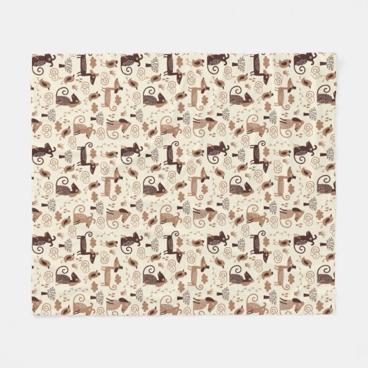 patroon met schattige honden fleece deken (Voorkant (Horizontaal))