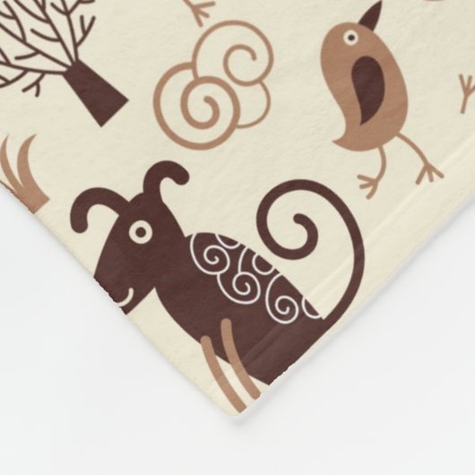 patroon met schattige honden fleece deken (Hoek)