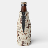 patroon met schattige honden flesjeskoeler (Fles Achterkant)