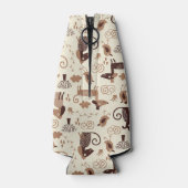 patroon met schattige honden flesjeskoeler (Achterkant)