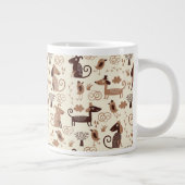 patroon met schattige honden grote koffiekop (Rechts)