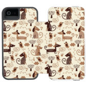 patroon met schattige honden incipio iPhone portemonnee hoesje (Agenda Open)
