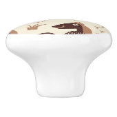 patroon met schattige honden keramische knop (Zijkant)