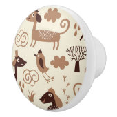 patroon met schattige honden keramische knop (Rechts)