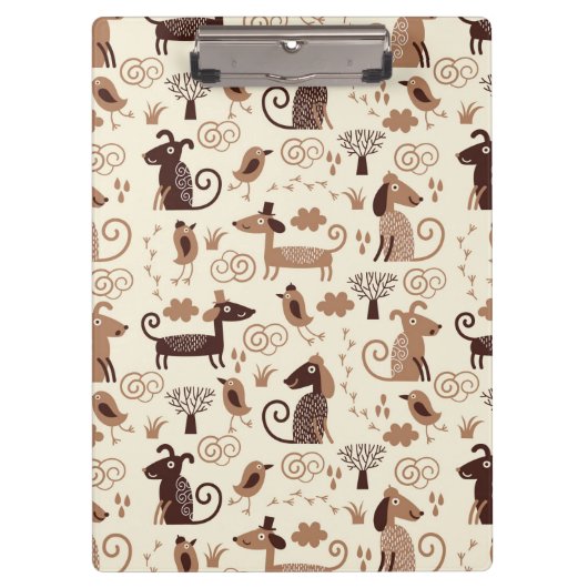 patroon met schattige honden klembord (Voorkant)