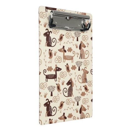 patroon met schattige honden mini klembord (Schuin)
